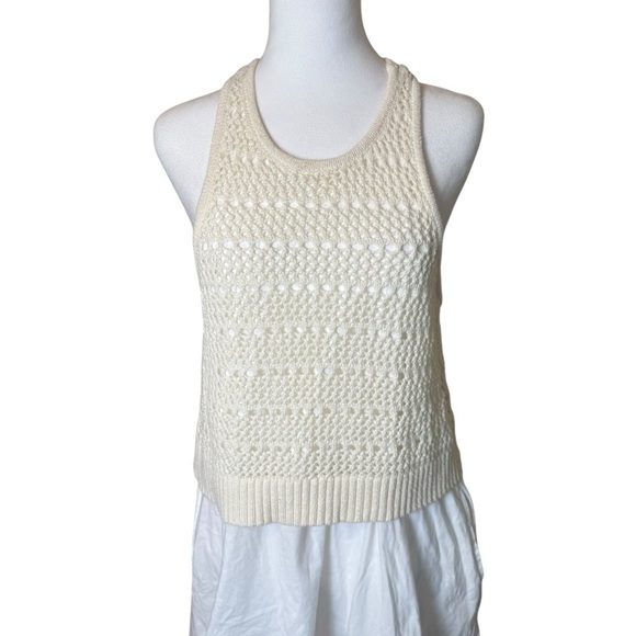 Anthropologie Daily Practice Twofer Sweater Knit Mini Dress Cream Medium Boho - Picture 6 of 15